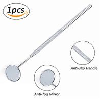 Dental Mirror Stainless Steel Dental Inspection Mirror with Handle for Teeth Cleaning Inspection (Silver)
