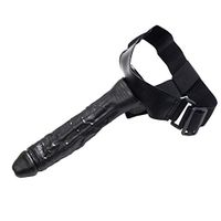 11.4Inch Safe Soft Material Real Hollow Strap on Toy-Didle Unisex Massager Extension Good Tools Women Black