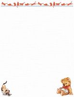 Children's Dog & Teddy Bear Stationery Printer Paper 26 Sheets