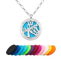 Moonlight Collection Cancer Ribbon Awareness Essential Oil Diffuser Necklace Aromatherapy Pendant - Have Faith and Believe in Yourself