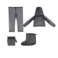 MarioRZ Anti-Mosquito Visible Mesh Net Suit, Lightweight Summer Bug Wear with Jacket Gloves Pants Socket for Fishing Camping Hiking (XL-300lbs)
