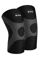 Mava Sports Knee Compression Sleeve Support with Adjustable Strap for Men and Women - Perfect for Joint Pain, Weightlifting, Running, Gym Workout, Squats and Arthritis Relief (Small, Black & Grey)