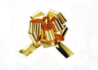 5.5" Wide Ribbon Pull String Bow Metallic Gold Gift Wrap Favor Decoration (10 Pieces)