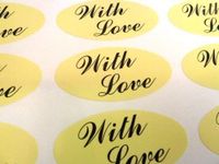 Minilabel Pack Of 30 , With Love Seals , 51X25mm Oval Seal Labels, Stickers For Gift Wrapping, Presents, Envelopes, Bags Or Cards