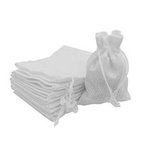 Bezall 20pcs Drawstring Burlap Jute Sacks Jewelry Candy Pouch Christmas Wedding Party Favor Gift Bags (White, 2.7 x 3.5")