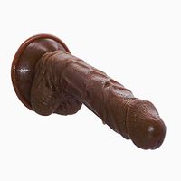 YRJDL Realistic 8.27 Inches Silicone Soft Ďîldɔ Waterproof Skin Body Massage Fun Toy Tool with Suction Cup for Women Men Women Sunglasses Women Underwear Strápôn Funny Toys (Color : Brown)