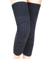 Unisex Thicken Lengthen Breathable Elastic Wool Cashmere Knees Warmers Knees Brace Support Knee Protector for Women Men Keep Warm In Cold Weather (Dark Grey)