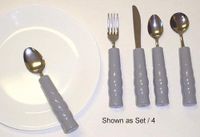 Kinsman Enterprises 11545 Weighted Gray Vinyl Handle Stainless Steel Soupspoon