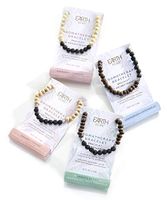 Custom Candle Co Earth Luxe Aromatherapy Bracelet & Essential Oil Asst. (Black/White Rosemary)