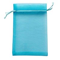 100 Pcs Per Pack 4x6 Gifts Wrap Bags Aqua Blue, Organza Sheer Fabric, Drawstring Transparent Mesh Bags for Baby Shower Favor,Anniversary,Dried Lavender Flowers,Confetti,Women Lipstick,Halloween,Travel