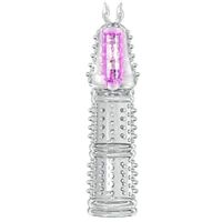 FUNZZY Spike Lockring Cover Six Connddom Pennis Sleeve Extension Enlanger Toy for Male (Bumblebee)