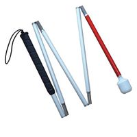 Aluminum mobility folding cane for the blind (folds down 5 sections) (105cm (41.3 inch)-black handle)