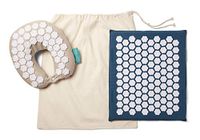 Kanjo Travel Acupressure Set - Acupressure Neck Pillow and Compact Acupressure Mat - Travel Pillow & Travel Mat Set - Neck, Foot & Back Pain Relief - Stress Relief & Relaxation - Includes Travel Bag