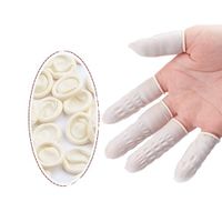 100 Pcs Disposable Latex White Finger Cots - Tattoo Beauty Nail Anti-static Finger Protector Rubber Gloves