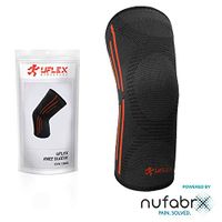 UFlex Athletics Capsaicin Medicated Knee Compression Sleeve for Pain Relief - Hot Cold Muscle Cream Alternative Brace for Injury Recovery and Sports Performance - Size Large