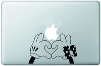 Cute Mickey & Minnie Hands Creating Heart Vinyl Decal Sticker Skin for Macbook 13" inch Pro Air Retina Mac Laptop by Trendy Accessories