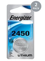 Energizer CR2450 Lithium Battery, 3v ECR2450, 2 PK