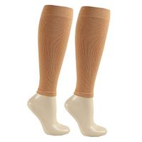 KoolFree Microfiber Compression Leg Sleeve Calf Socks, 23-32mmHg (L, beige)