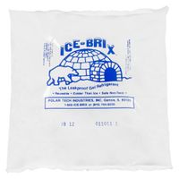 Ice-Brix IB12BPD Cold Pack, 6" Length x 5-3/4" Width x 1" Height, 12 oz, White (Case of 24)