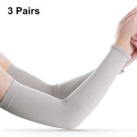 Arm Sleeves for Men Women - Silmy 3 Pairs UV Protection Cooling Arm Sleeves Sunblock Long Sun Sleeves Hands Arm Covers Long Sleeve for Cycling, Driving, Golf, Basketball & Outdoor Activity (Grey)