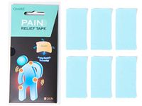GreenE Pain Relief Tape, 6-PCS Patch, 4-Way-Stretch, True-Kinesio-Therapeutic, Bio Far-Infrared, 36-HR Long-Lasting (1.9in. x 3.9in. x 6pcs precuts) (Blue)