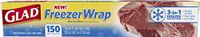 Glad FreezerWrap Plastic Food Wrap - 150 Square Foot Roll