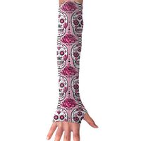 Pink Sugar Skulls Arm Sleeves, Cool Arm Sleeves UV Protection For Men Women Youth Arm Warmers For Cycling Golf Baseball Basketball Tattoo Cover Elbow Sleeves