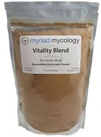 Myriad Mycology Vitality Blend - Mushroom Powder 1 Pound or 456 Grams  10 Medicinal Mushroom Powders.  Lion's Mane, Cordyceps, Turkey Tail, Reishi, Chaga, Maitake, Shiitake, Blazei, Agarikon, and Mesima Sang-Huang
