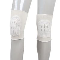uxcell Gym Football Pair Elastic Knee Support Pad Protectors Braces Grey White