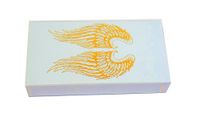 The Joy of Light Designer Matches Gold Foiled Angel Wings On Pastel Blue Matte Embossed 4" Collectible Matchbox