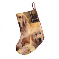 Golden Retriever Puppy Hot Xmas Socks Hanging Decoration Candy Bag Party Holiday Christmas Santa Claus Home Decor Gift
