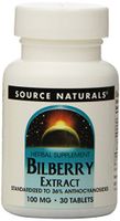 Source Naturals Bilberry Extract 100 mg Standardized Botanical Antioxidant - 30 Tablets