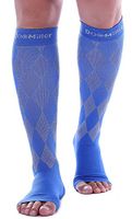 Premium Open Toe Compression Socks 1 Pair 20-30mmHg Stockings (CobaltGray, L)