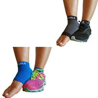 BeVisible Sports Plantar Fasciitis Sock - Compression Foot Sleeves for Men & Women for Plantar Fasciitis Heel Pain Relief with Arch Support (2 Pairs Black + Electric Blue, Large)