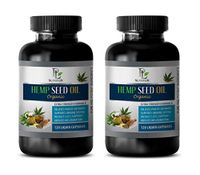 Mood Enhancer Supplements for Men - Hemp Oil for Pain Relief Organic 1000mg - Hemp Seed Oil Dietary Supplement - 2 Bottles 240 Liquid Capsules