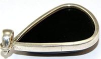 Sterling Silver Polished Onyx Pendant Jewellery PEND452