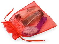 Red Organza Bags 10x12" with Satin Drawstrings (6 Packs; 10 Bags Per Pack) - WRAPS-B81212