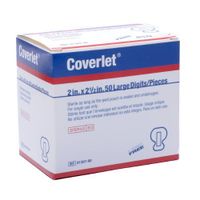 BSN Medical 01307 Coverlet Fabric Adhesive Bandage, Latex Free, Fingertip, Large (Pack of 50)