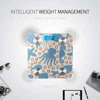 Bluetooth Scale for Weight Cartoon Cute Creative Sea Food Squid Weighing Scale Body Fat Composition Monitor Analyzer with Smartphone App for Body Management-396 Lbs