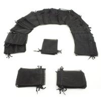 Brybelly 50 Pack of 4 x 6" Black Drawstring Organza Storage Bags - Party Favor Pouch for Weddings, Showers, Birthdays & Holidays, Great for Gifts, Candy, Collectibles, Jewelry