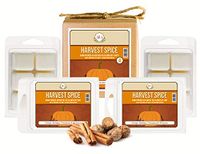 Aira Fall Wax Melt - Organic, Vegan, Kosher, Scented Soy Wax Cubes w/Essential Oil Blends - No Chemical 100% Soy Wax Melts for Electric/Tealight Melter - Hand-Poured Soy Tarts - Harvest Spice -4 Pack