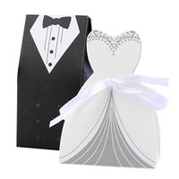 Candy Boxes, Coxeer 50Pcs Wedding Sweets Boxes Creative Wedding Suit Shaped Gift Boxes