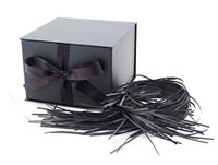 Hallmark 7" Gift Box with Lid and Paper Fill (Solid Gray) for Weddings, Graduations, Anniversaries, Valentines Day, Father's Day and More