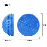 Spiky Massage Balls,2 PCS PVC Inflatable Half Yoga Balls Massage Point Fitball Exercises Trainer Fitness Balance Ball for Plantar Fasciitis, Deep Tissue, Back, Foot Massage(Blue)