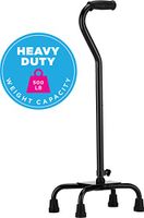 NOVA Heavy Duty Quad Cane with Large Base, Black, 4.5 Pound