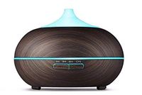 V-rising Ultrasonic Aroma Diffuser 550mL Dark Wood Grain 7 Color LED Lights w/Dim Setting 4 Timer Settings Automatic Waterless Shutoff Cool Mist Air Purifier Humidifier