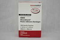 MooreBrand Adhesive Sheer Plastic Bandages, 1-1/2 x 1-1/2 Inch