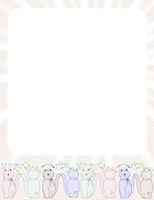 Multiple Colored Cats Stationery Printer Paper 26 Sheets
