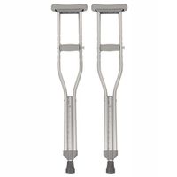 PCP Push Button Adjustable Height Crutches, Chrome, Junior Youth Size