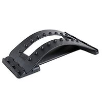 3 Stalls Lumbar Back Pain Relief Device, Back Stretcher for Lower and Upper Back Massager and Support,Lumbar Support (Black)